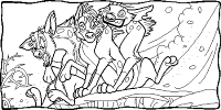 A coloring page of the lion king